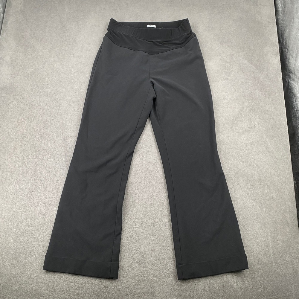 Duo Maternity Black Stretch Bootcut Dress Pants Cuffed Hem Small 7841